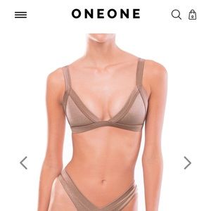 NWT ONEONE Swim Kameron Bikini Top - Color Latte